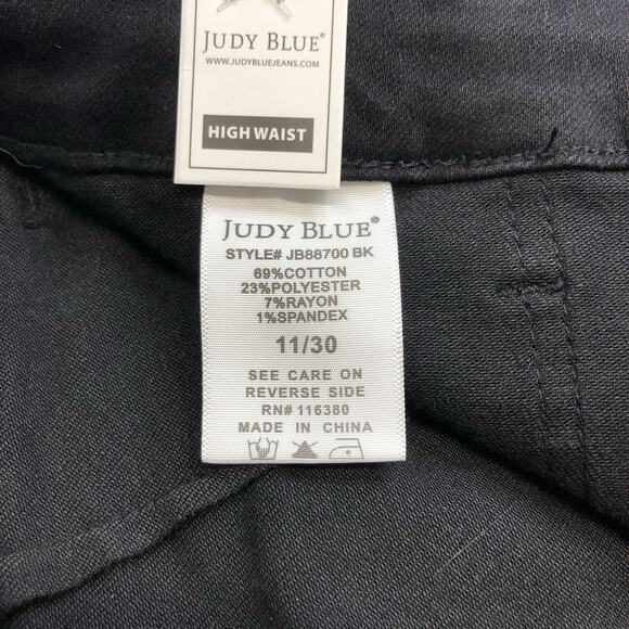 Judy Blue Joggers Jeans Women’s 11/30 High Waist Black Double Roll Cuff 88700 - Picture 9 of 11